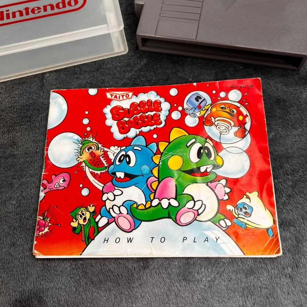 Nintendo NES Bubble Bobble Game Case Instruction Book Circle Seal Working